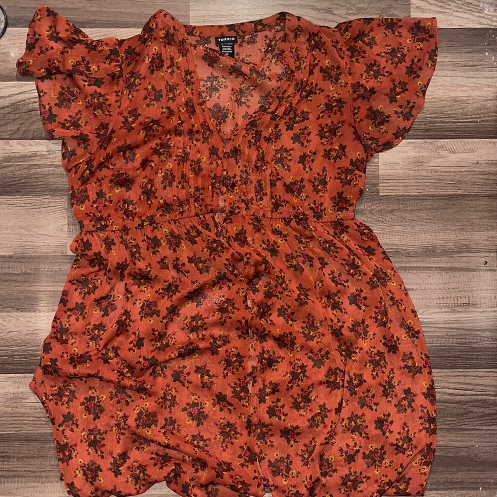 Torrid Sheer floral cover up.